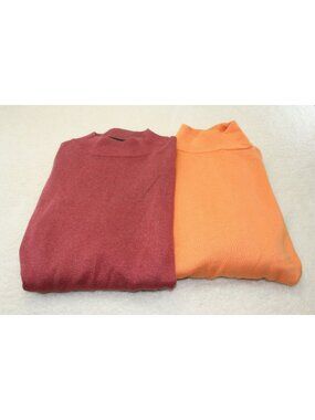 Paul Fredrick Men’s Turtleneck Sweaters Orange & Red Medium Lot of 2